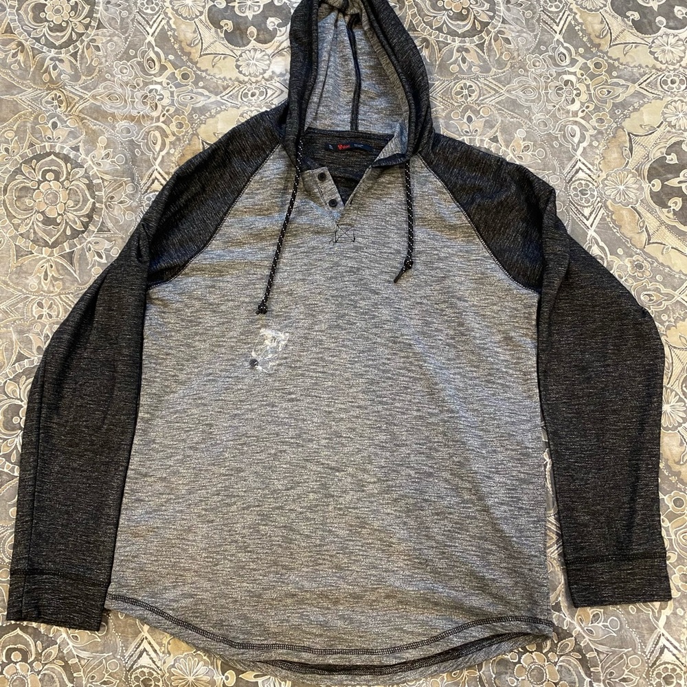 Stoic hooded long sleeve henley tshirt New Never Worn